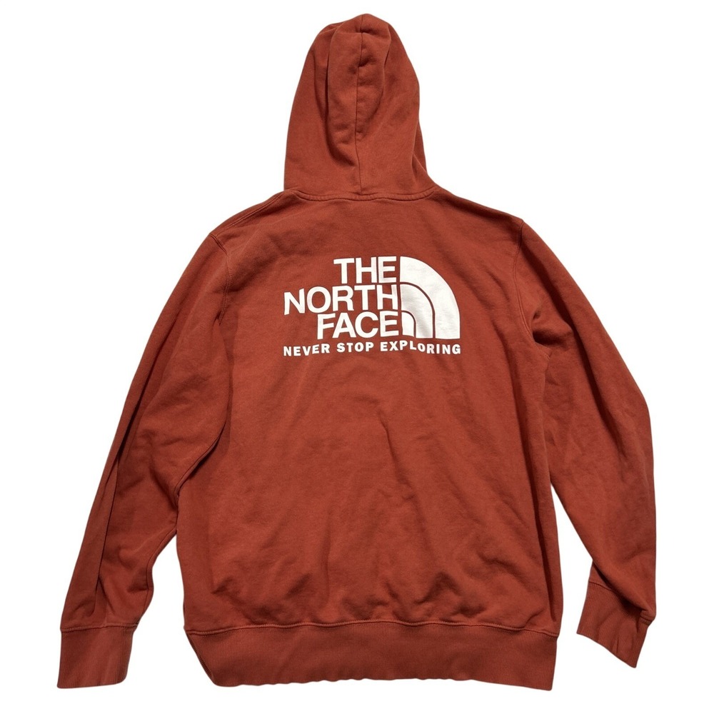 The North Face Men's Hoodie Large Orange Gorpcore Pullover Sweatshirt Half Dome